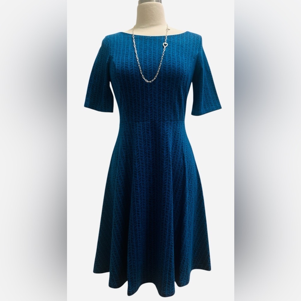 Lands' End Vibrant Blue Knit Dress